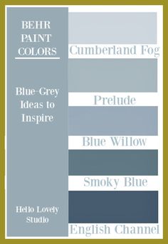 the color scheme for blue grey is shown in three different colors, including white and gray