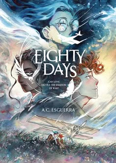 the cover to eighty days by c escurka, with an image of two people in