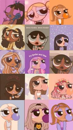 the powerpuff girls are all different faces