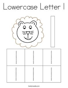 the letter i worksheet with a lion face