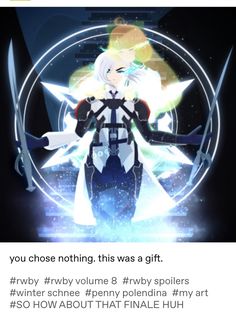 an anime character holding two swords with the caption you chose nothing, this was a gift