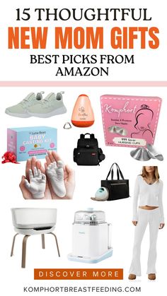 the best gifts for new moms from amazon on mother's day, with text overlay that reads is thoughtful new mom gifts best picks from amazon