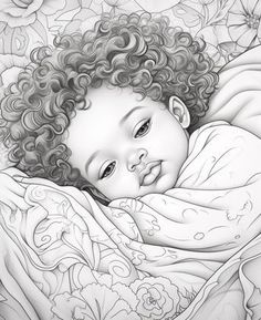 16 Free Coloring Page of Beautiful Sleeping Baby for Adults and Kids – Bujo Art Shop Black Baby Art, Bujo Art, Free Coloring Pages For Kids, People Coloring Pages, Kids Coloring Pages, Detailed Coloring Pages, Unicorn Coloring Pages, Grayscale Coloring, Kids Coloring