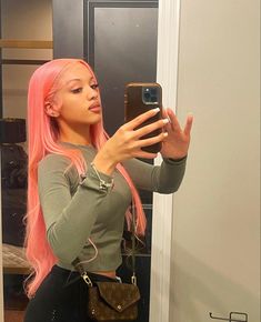 Light Pink Hair, Protective Hairstyles Braids, Pink Wig, Baddie Hairstyles, Straight Human Hair, Pretty Hairstyles