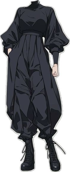 an anime character wearing black clothes