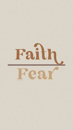 the word faith is written in brown on a beige background