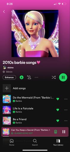 the music player for barbie's video game