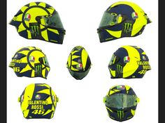 the helmet is designed to look like it has been painted yellow and blue