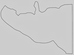 a black and white drawing of the shape of a map