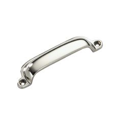 an image of a chrome handle on a white background