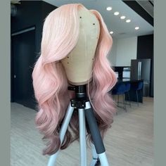 Human Hair Light Pink Ombre Color Lace Front Fashion Wig – Prosp Hair Shop Lux Hair, Hair Light, Hair Tape, Barbie Hair, Pink Wig, Raw Hair, Peruvian Hair, Front Lace Wigs Human Hair