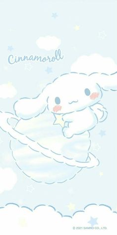 a card with an image of a white bunny flying in the sky and holding a star