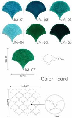 the different colors and shapes of an umbrella