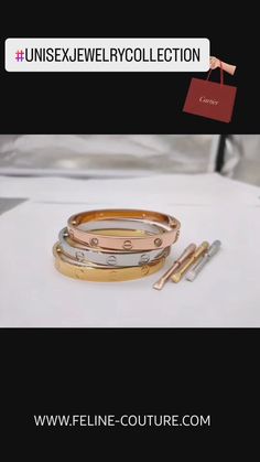 Snap to Open/Close Can fit comfortably on 6 1/2-7 1/2" Wrist Unisex Bracelet Designer Name Engraved  Anti Tarnish Coating Includes (1) bangle Screw to Open/Close (Screw Driver Tool Included)-Size 19-22 Buckle Snap to Open/Close-Size 18-20 Stainless Steel 18k Gold plated/ 18k Silver plated/ 18k Rose Gold plated Thin Ban Designer Name, Unisex Bracelets, Gold Bangle Bracelet, Silver Bangle Bracelets, Unisex Jewelry, Silver Roses, Silver Rose Gold, Bracelet Designs, 18k Rose Gold