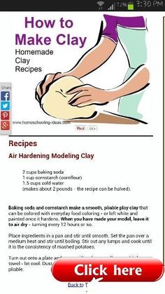 the instructions for how to make clay with pictures on it and text below that reads, how to make clay homemade recipes air hardening modeling clay