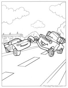 cars coloring pages for kids to print out and color on the road with their wheels