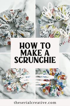 how to make a scrunchie with the text overlay that reads, how to make a scrunchie