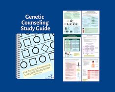 a blue book with white writing on it and the title, genetic courseling study guide