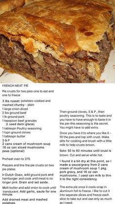 an image of a recipe for meat pie