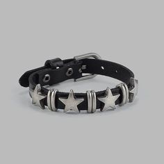 Material: Pu, alloy Color: Black, Red Size: Length: 26cm Width: 1cm Adjustable circumstance: 17.5-23cm Rock Bracelets, Jewelry Kpop, Star Accessories, Stars Bracelet, Hair Accessories Tiara, Gothic Bracelet, Bracelets Black, Y2k Punk, Punk Vintage