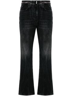 Washed black jeans from Givenchy with crop boot cut leg, GG chain detail strap embellishment, hidden zip and hidden hook, 5 pockets. Givenchy Jeans, Boot Pants, Givenchy Boots, Cotton Pants Women, Givenchy Logo, Givenchy Women, Favorite Sweater, Cotton Pants, Fall Wardrobe