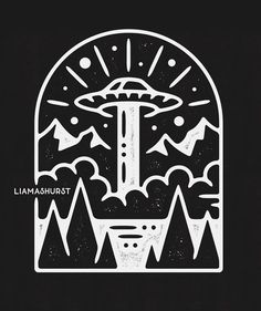 a black and white illustration with the words illmaurist in it's center