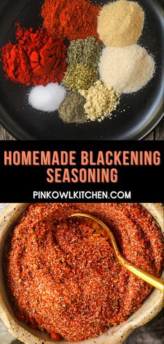 Overhead shot of homemade blackening seasoning in a brown bowl on a wooden surface. Homemade Blackened Seasoning, Blackening Seasoning, Natural Spices, Owl Kitchen, Blackened Seasoning, Seasoning And Spice