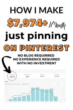 a white poster with the words how i make $ 797 / 4 worth just pinning on pinterest