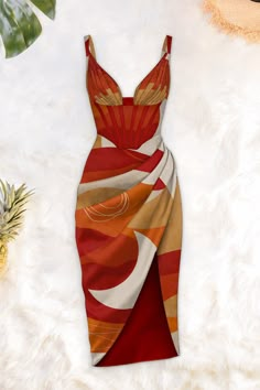 The latest in our womenswear collection, this dress is one of our current faves for the upcoming summer season! Wedding Attire Cocktail, Summer Dress Aesthetic, Dresses Straight, Draped Midi Dress, International Clothing, Draped Midi Dresses, Red Moon, Moon Print, Drawing Board