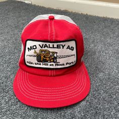 Vintage K Products Hat Cap Trucker Red White Mo Valley Agriculture Patch Farm | eBay Retro Red Hat For Outdoor, Casual Red Fitted Hat With Flat Brim, Red Trucker Hat With Curved Brim For Outdoor, Red Trucker Hat For Outdoor, Red Curved Brim Trucker Hat For Outdoor, Retro Red Baseball Cap For Outdoor, Vintage Red Trucker Hat For Outdoor, Vintage Red Outdoor Hat, Vintage Red Snapback Hat For Outdoor