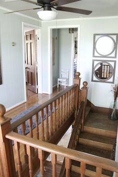 the stairs in this house are made of wood