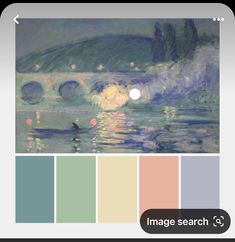 an image of a painting with color swatches on the bottom, and below it is a