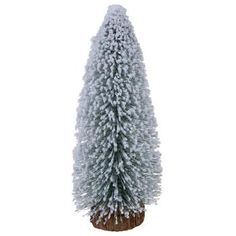 a white christmas tree with snow on it