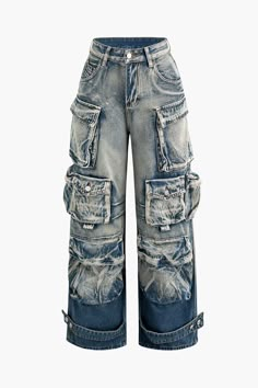 Wide Leg Cargo Jeans, Blue Cargo Pants, Jeans Cargo, Jeans Fashion, Fitted Top, Swimsuit Cover Ups, Cargo Jeans, List Style, Hats For Sale