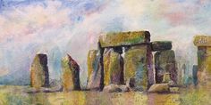 an oil painting of stonehenge in england