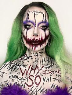 The joker halloween costume makeup look Joker Inspired Makeup, The Joker Halloween Costume, Halloween Costume Makeup, Joker Halloween Costume, Joker Halloween, Joker Makeup, Inspired Makeup, Halloween Costumes Makeup, The Joker