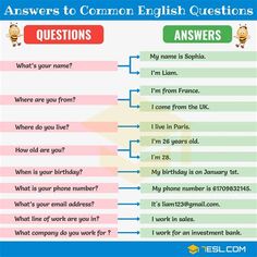 the answers to common english questions are shown in this screenshote, which shows what is