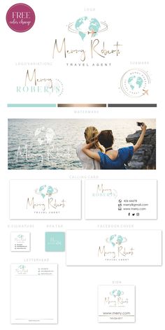 the logo and business card design for a wedding venue