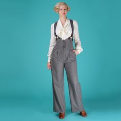 Nwt Emmy Of Sweden Miss Fancy Pants Slacks In Grey Pinstripe!! These Are A Great Wool Blend With Zip And Button Front Closure, Suspender Buttons, And An Extra High Defined Waist. Front Slash Pockets And Faux Back Pocket Flaps. Size 36 Upper Waist : 27" Waist : 26" Hips : 38" Length : 47" Inseam : 30.5" The "Fit Me" And Why I'm Parting With Them : I Have These In The Brown Salt & Pepper And They Fit Fine, But Same Size In This Fabric Is Too Tight For My Preference. At A 27" Waist I Don't Like How Design Pants, Neue Outfits, Fancy Pants, Equatorial Guinea, Turks And Caicos Islands, Grey Stripes, Trinidad And Tobago, Uganda, Brunei