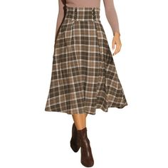 This plaid midi skirt is plaid pattern, high elastic waist, unlined, soft comfortable fabric, A-line and six decoration buttons. Perfect for Street, Shopping, Vacation, Party, Cocktail, Wedding, Honeymoon, Office, Outdoor, Dating, Holiday and Daily Wear. Pair it with basic blouse and boots for a fashionable look. Measurement (in inches) International Size----------Waist Girth----------Total Length XS------------------------------26 ---------------------------30 3/8 S----------------------------- Tartan Midi Skirt, Casual Denim Skirt, Plaid Midi Skirt, Basic Blouse, Street Shopping, Wedding Honeymoon, Basic Blouses, Office Outdoor, Cocktail Wedding