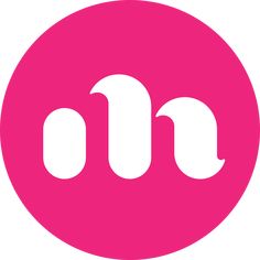 a pink circle with the letter m in white letters on it, and an image of two