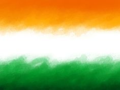 the flag of india painted on an orange, white and green background