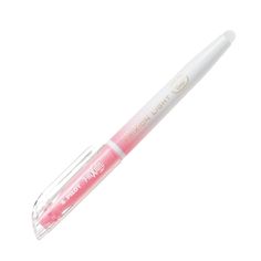 a pink and white pen on a white background