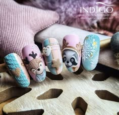 The Most Gorgeous Trend Setting Winter Manicures That’ll Blow Your Mind! – KelseyRaye Cartoon Nail Designs, Nail Art Noel, Xmas Nail Art, Fruit Nail Art, Bridal Nail Art, Fantasy Nails, Christmas Accents