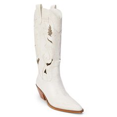 Matisse Alice Boot  Western inspired tall boot with cut-out detail.        Leather upper     Manmade sole     2.5 in / 6.35 cm heel height     .25 in / .64 cm platform height     13 in / 33.02 cm shaft height     14.5 in / 36.83 cm topline circumference     Unlined     Padded insole     Zipper closure     Vintage White     5.5-11 Medium Tall Boot, Pig Skin, Tall Boots, White Vintage, Fashion Shoes, Womens Boots, Leather Upper, Heel Height, Shoes Heels