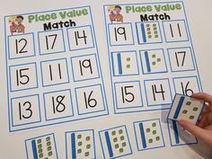 the place value match is being used to practice numbers