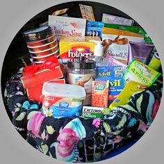 a basket filled with lots of different items