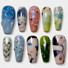 spring art nails, 3d nails, nail art, chrome nails Chrome Nails Art, Graphic Nails, Nail Art Chrome, Chrome Nail Art, Nails 3d, Exotic Nails, Coffin Shape Nails, Cute Gel Nails