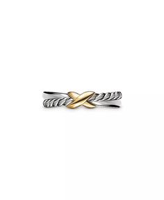 David Yurman - Petite X Ring in Sterling Silver with 18K Yellow Gold, 4mm 2024 Clothes, Yurman Ring, David Yurman Ring, Mixed Metal Rings, X Ring, List Ideas, Dress Inspo, Mixed Metals, David Yurman