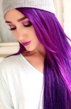 Colour Long Purple Hair, Scene Girl, Bright Hair, Party Hairstyles, Grunge Hair, Crazy Hair, Love Hair